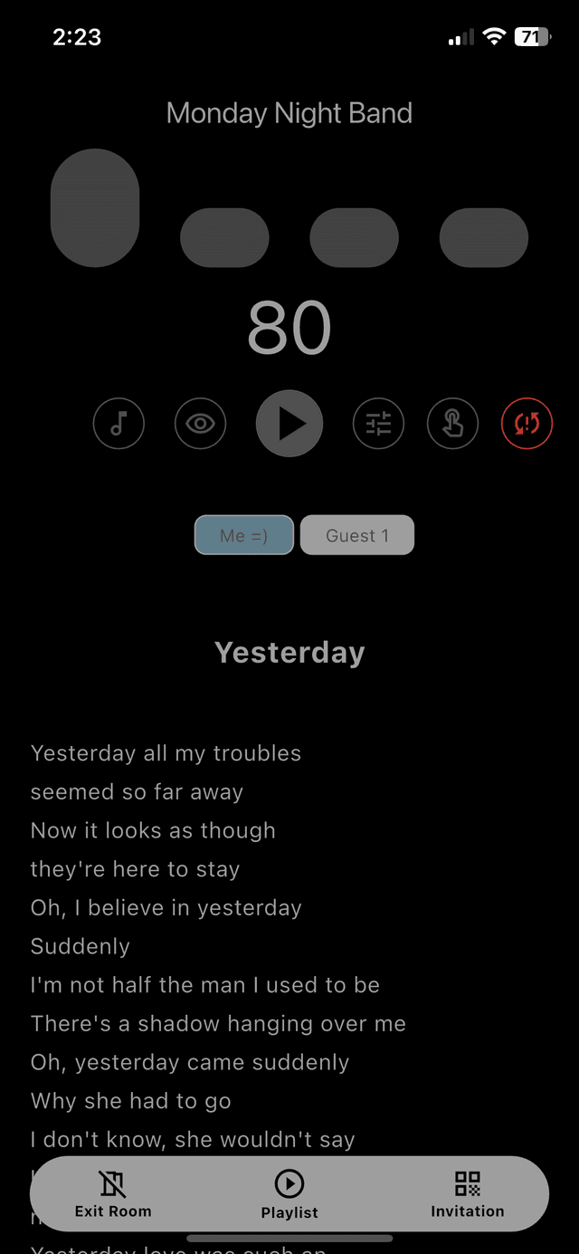 Team Mode Play Screen